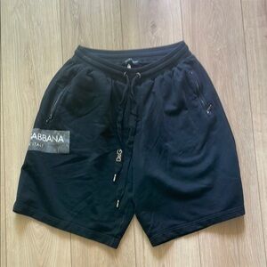 Dolce & Gabbana Black Athletic Shorts with Drawstring Waistband